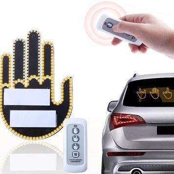 Підсвічування автомобільне LED-долоня рука на заднє скло для жестів (Gesture fan fak car Led) 73545 фото