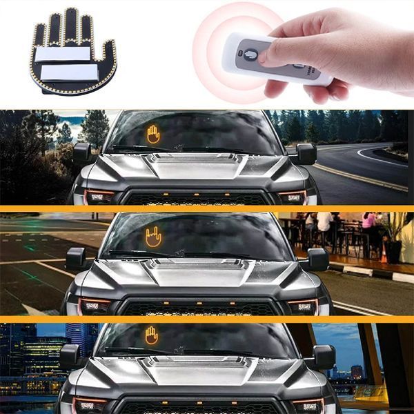 Підсвічування автомобільне LED-долоня рука на заднє скло для жестів (Gesture fan fak car Led) 73545 фото