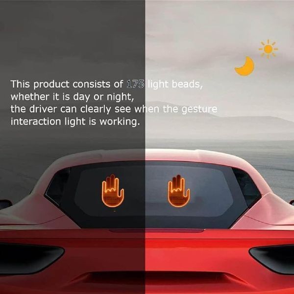 Підсвічування автомобільне LED-долоня рука на заднє скло для жестів (Gesture fan fak car Led) 73545 фото