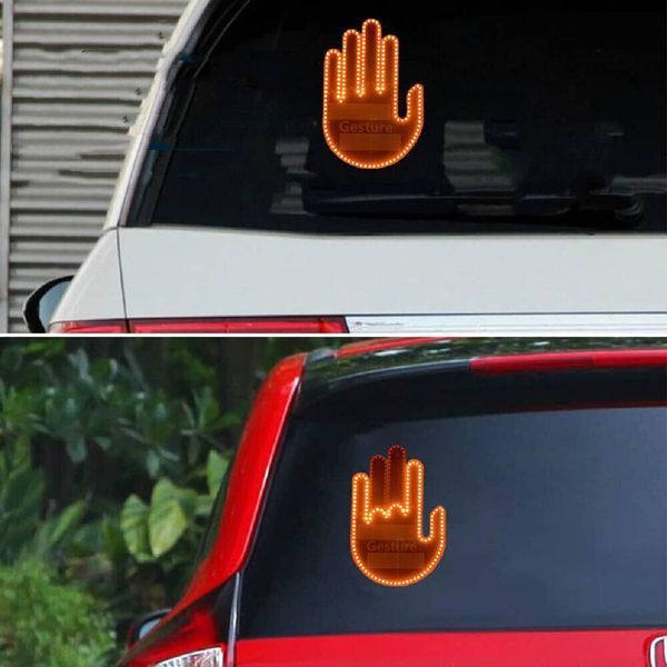 Підсвічування автомобільне LED-долоня рука на заднє скло для жестів (Gesture fan fak car Led) 73545 фото