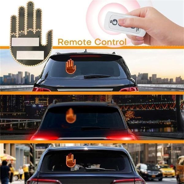 Підсвічування автомобільне LED-долоня рука на заднє скло для жестів (Gesture fan fak car Led) 73545 фото