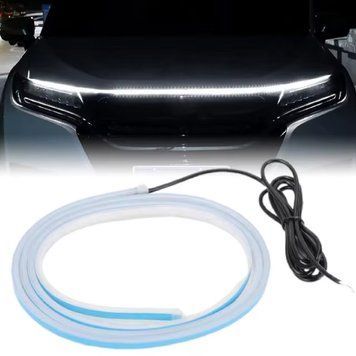 Підсвічування Капота Гнучка 12V LED Динамічна Біла 200 см (Бічне свічення) 74345 фото