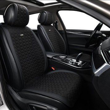 Накидки для передніх сидінь Алькантара Beltex Monte Carlo Чорні 2 шт 40478 фото
