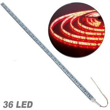 Стрічка діодна алюміній 12V - 50 см - 2А 36LED - в силіконі ефект суцільної стрічки Червоне світло (5630) 81678 фото