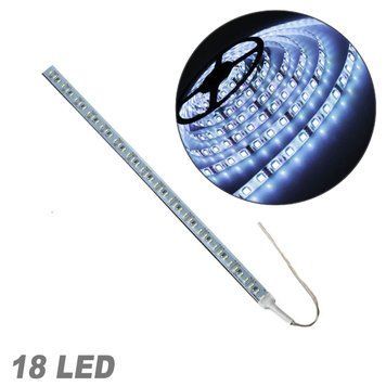 Стрічка діодна алюміній 12V - 25 см - 2А 18LED - в силіконі ефект суцільної стрічки Синє світло (4014) 81684 фото