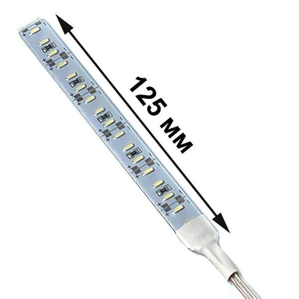 Стрічка діодна алюміній 12V - 12,5 см - 2А 9LED - в силіконі ефект суцільної стрічки Червоне світло (4014) 81692 фото