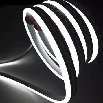 LED Стрічка гнучка силікон 12v 50 см Білий Неон (бічне свічення 12 мм 6 мм) 26430 фото