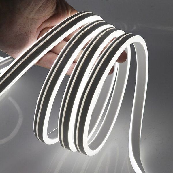 LED Стрічка гнучка силікон 12v 25 см Білий Неон (бічне свічення 12 мм 6 мм) 26495 фото