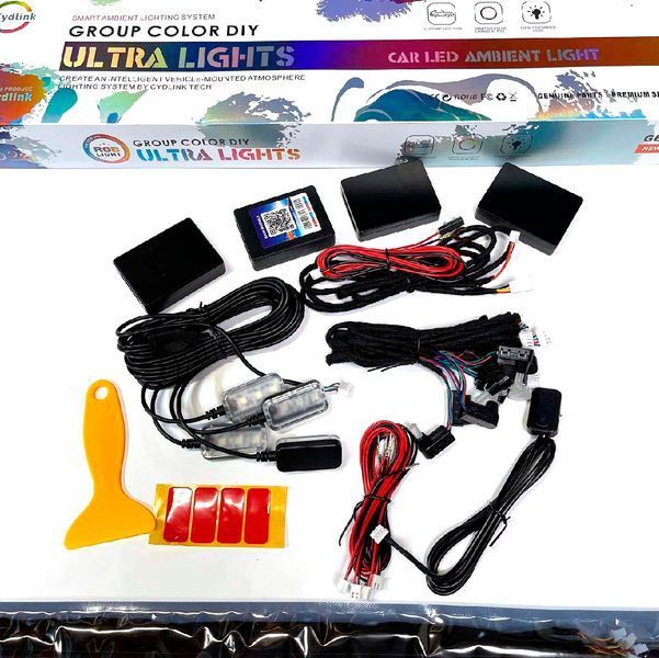 LED Підсвічування Салон неоновий RGB Ambient light 12V Bluetooth (Набір 18 в 1) 81277 фото
