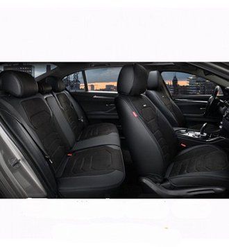 Авточохли накидки для сидінь 5D Алькантара Экокожа Elegant VERONA комплект Чорні (700 146) 39611 фото