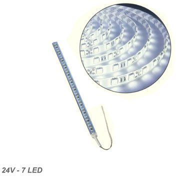 Стрічка діодна алюміній 24V - 8 см - 1А 7LED - у силіконі ефект суцільної стрічки Біле світло (5630) 95064 фото