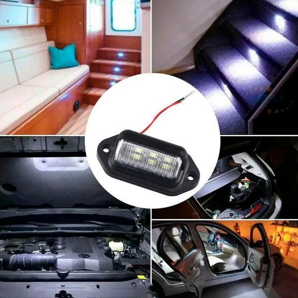 LED Підсвічування Номери універсальні Thoc Auto 12/24V 6 LED 2 шт Чорна (4382) 65782 фото