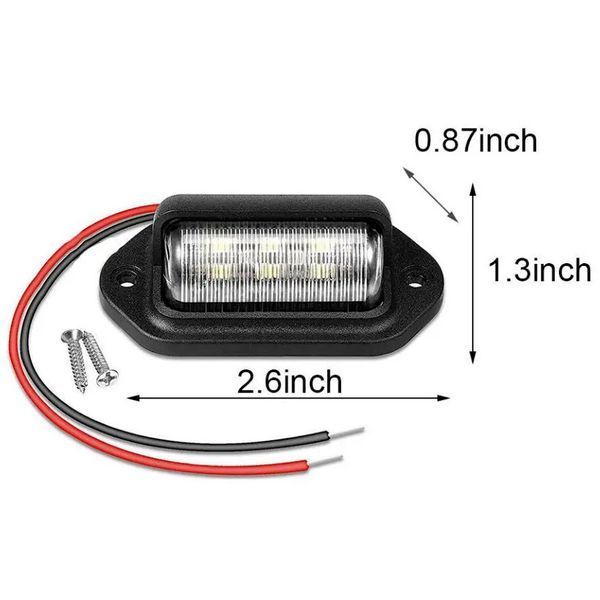 LED Підсвічування Номери універсальні Thoc Auto 12/24V 6 LED 2 шт Чорна (4382) 65782 фото