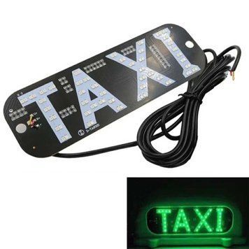 LED Табличка TAXI 12V Зелений 19 x 6 см (З Прикурюванням) 82475 фото